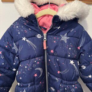 Carter’s Heavyweight snow jacket with faux fur-trimmed hood Size 5-6